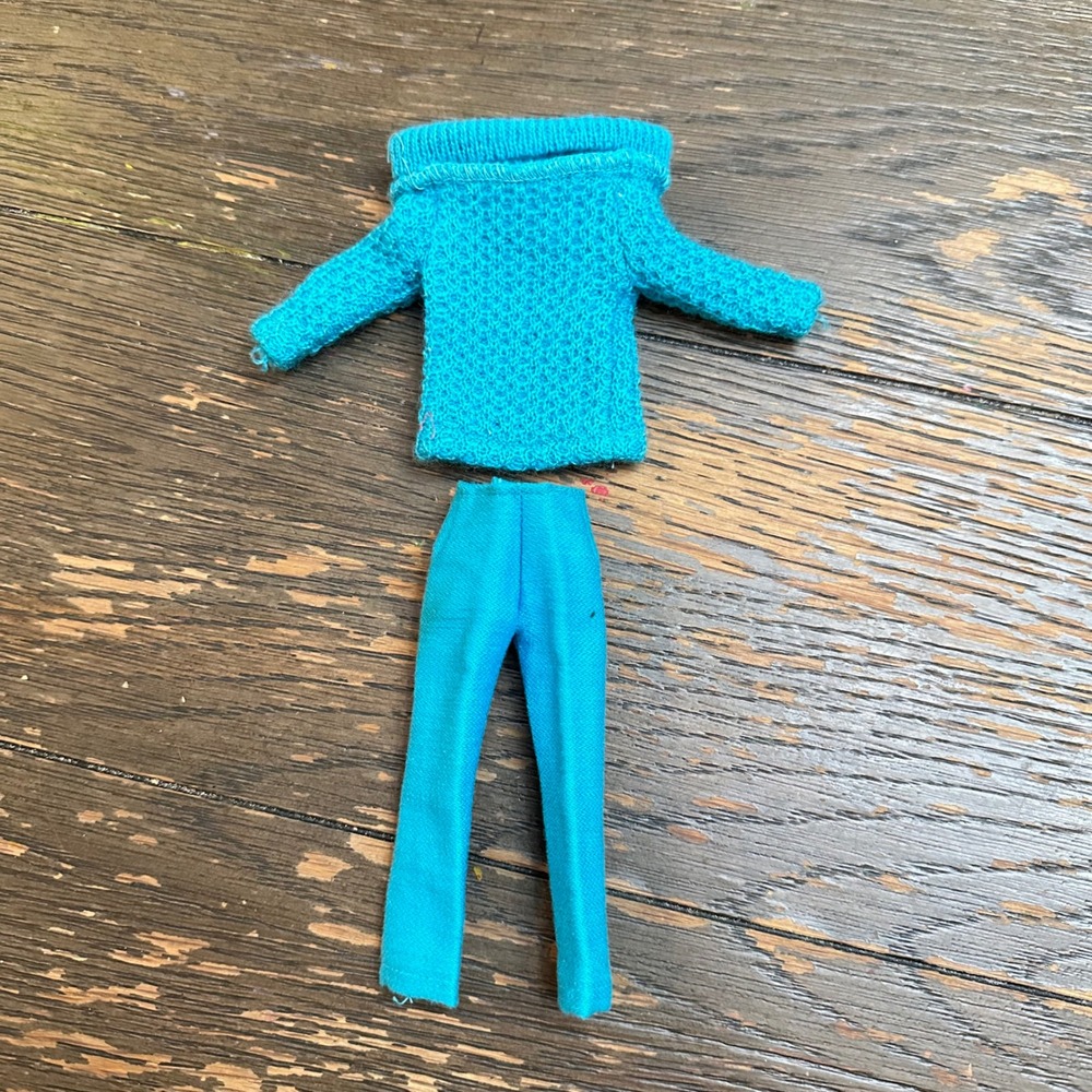 Mattel Vintage 1963  Barbie Skipper Outdoor Casuals Turquoise Outfit  #1915